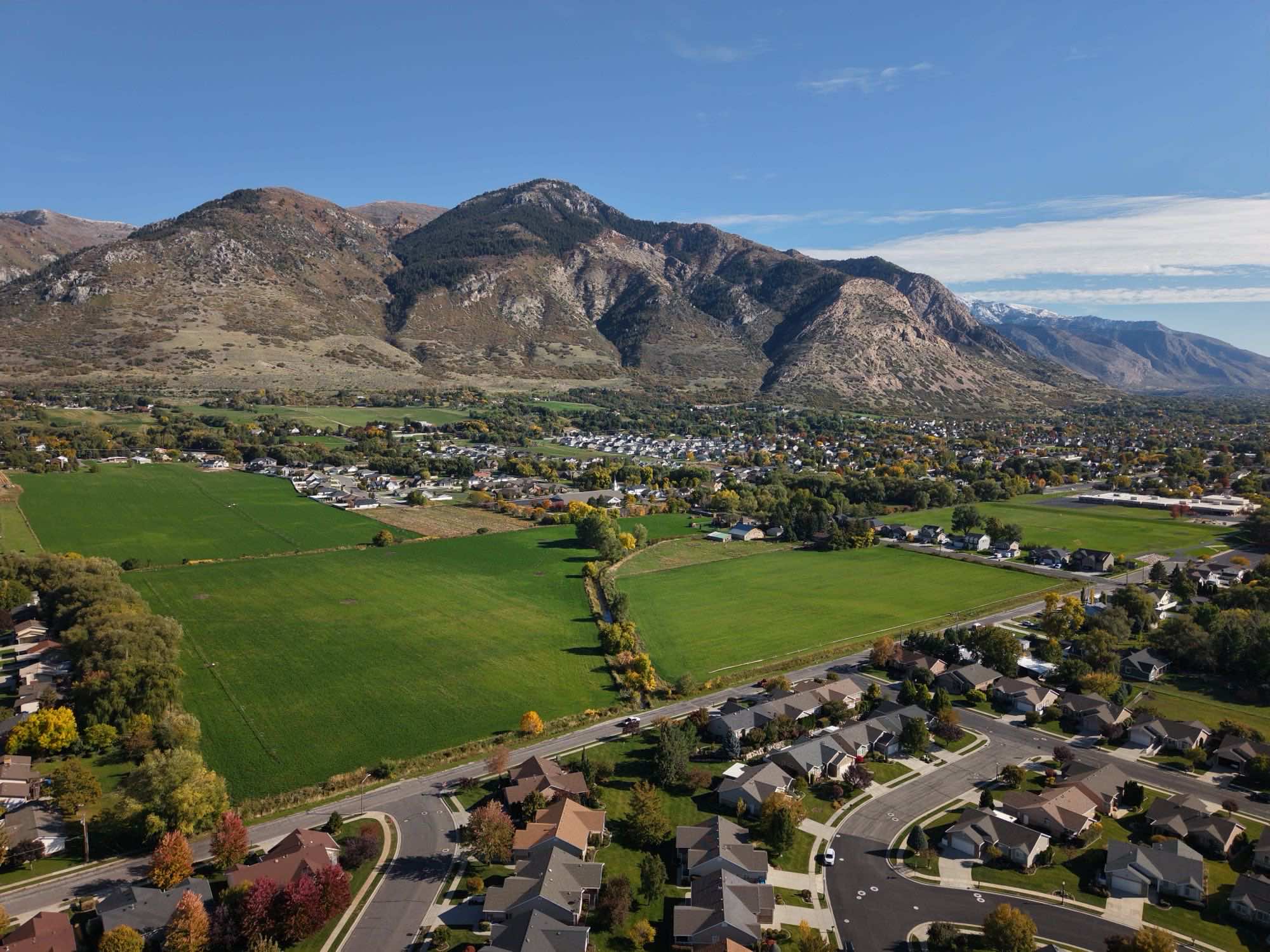 Aerial view of Utah community